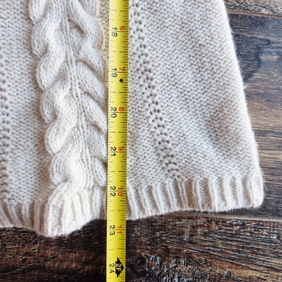 HWR by Anthropologie Looped Epaulet Cable Knit Short Sleeve Sweater Cream - Picture 12 of 12